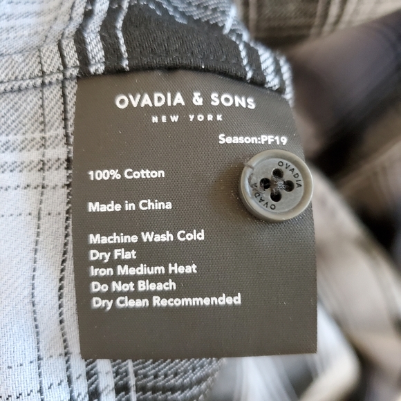 NWT Ovadia & Sons Max Plaid Shirt Blue/Black - Picture 6 of 7